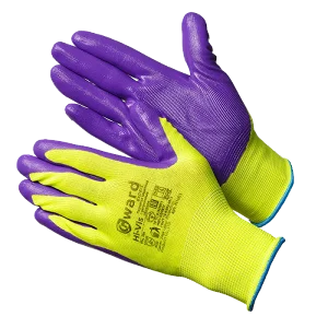Перчатки Gward Hi-Vis нейлоновые с нитриловым покрытием, N1001