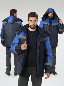 Куртка зимняя Лигор СОП (тк.OxLine,90), т.синий/васильковый