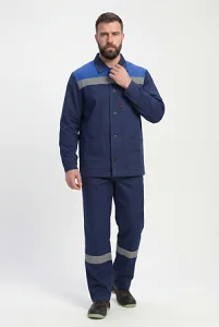 Костюм Зенк-1 СОП (тк.Смесовая,240) брюки, т.синий/васильковый