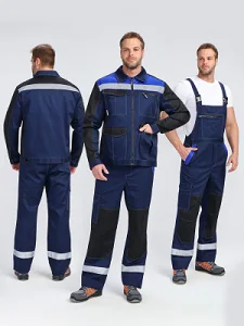 Костюм ProfLineBase-2 (тк.Твил,210) п/к, т.синий/черный/васильковый