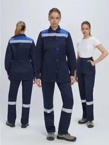 Костюм женский Веснис-1 СОП К. (тк.Смесовая,210) брюки, т.синий/васильковый