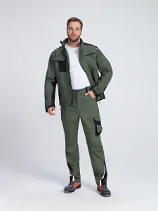 Костюм ProfLineLeader-1 (тк.Хлопок/Спандекс,260) брюки, хаки/черный